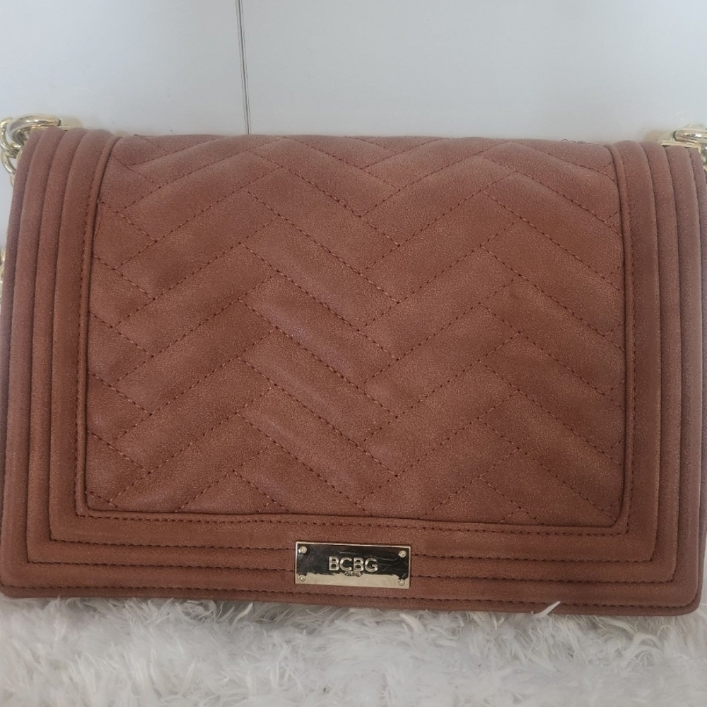 BCBG Brown Quilted Shoulder Bag